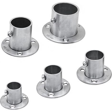 2 supports de tringle douche en acier inoxydable avec bride, meuble (1/5)