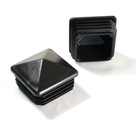 Ajile – Embout Plastique Carré PYRAMIDAL pour tube 50 x 50 épaisseur 1,5 à 3,0 mm NOIR