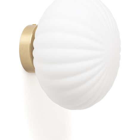 Ledkia – Applique murale LED en verre strié et métal – Douille G9 – Installation en surface – Pour bureaux et salons
