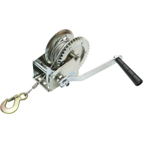 Verricello manuale da 540 kg con cavo in acciaio da 4,5 mm x 8 m, rapporto di trasmissione 4:1 Breckner Germany (1/5)