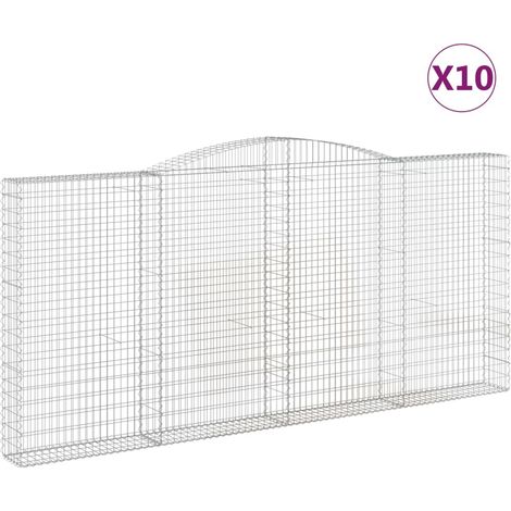 Maison Exclusive - Cesti Gabbioni ad Arco 10 pz 400x30x180/200 cm Ferro Zincato