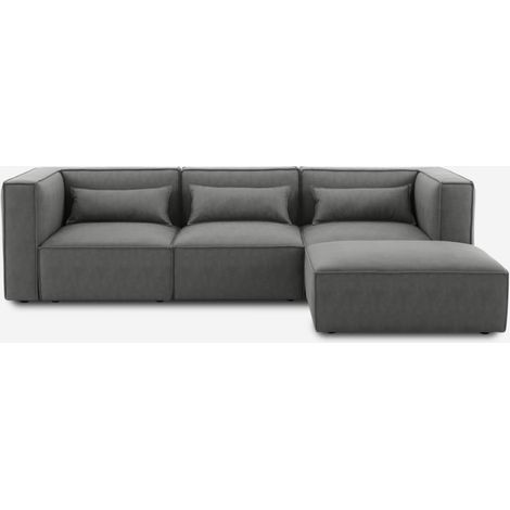 Modernes modulares 3-Sitzer-Sofa aus Stoff mit Ottomane Solv