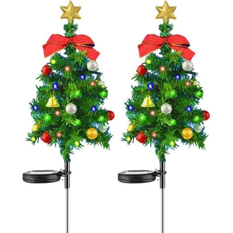 Ensemble de deux guirlandes lumineuses solaires pour sapin Noël extérieur décoration (1/5)