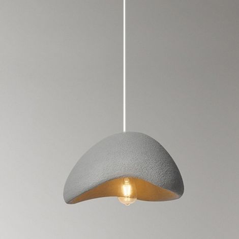 E27 Hängeleuchte Grau Retro Pendelleuchte Kreative Deckenleuchte Lampenschirm für Restaurant Schlafzimmer Ø30CM