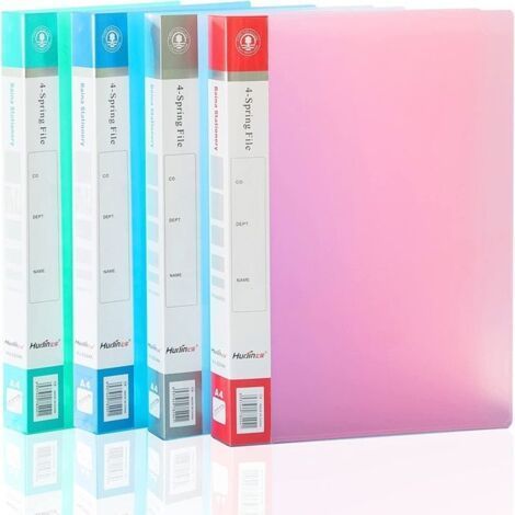 Classeur flexible A4 à 2 anneaux (25 mm) pour l'université, classeur transparent pour fournitures scolaires et réunions, 4 pièces (1/5)