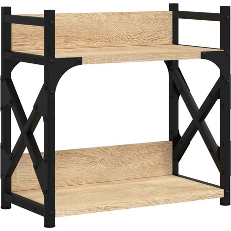 Support d'imprimante à 2 niveaux chêne sonoma 40x20x40 cm