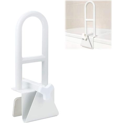 Barre d'Appui Baignoire , Baignoires à Bord Lisse 8 Cm, Poignée Sécurité Blanche, Sans Percage, Salle de Bain