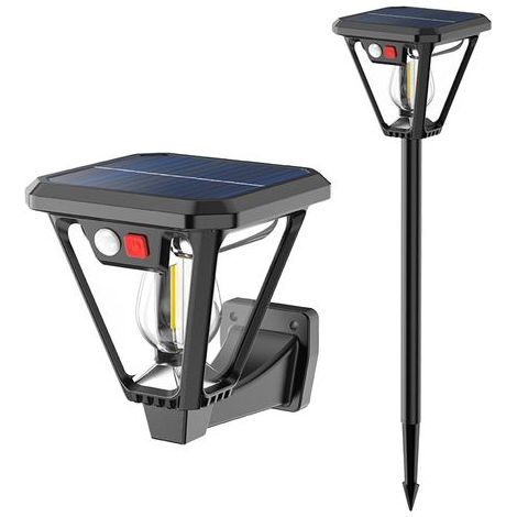 Appliques solaires murales, lampes LED étanches à détecteur de mouvement, ABS + visserie, robustes et économes en énergie (lot de 2 pour l'extérieur), portables, compactes et polyvalentes, idéales pou (1/5)