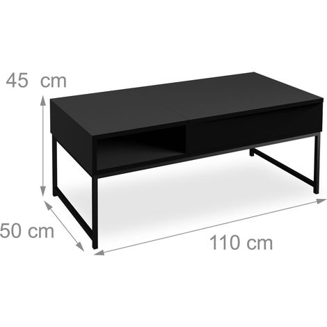 Table basse pliable moderne avec plateau relevable 60 x 110 x 77,5 cm en aggloméré blanc (1/4)