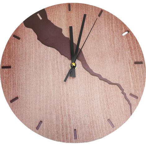 Horloge murale bois silencieuse décorative piles – Salon cuisine chambre B, décoration (1/4)
