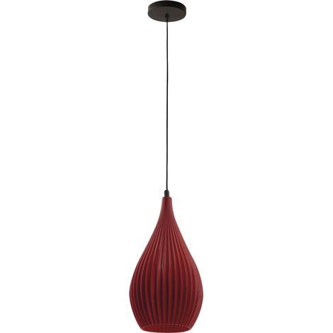 Suspension Lisa en métal et plastique d'origine végétale - Bordeaux, douille E27, structure élégante et soignée, IP20, 230 V - Design Line (1/3)