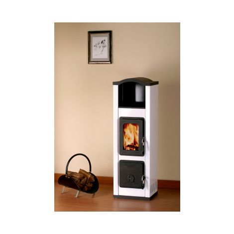 Dauerbrandofen VIGSØ II 5,5kW weiß, H/B/T:1151/370/360 mm