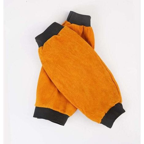 2 pièces jardinage soudure soudure éclaboussures épine preuve en cuir, XU,longues manchettes manches manchon anti-brulure protection contre la chaleur - (1/4)
