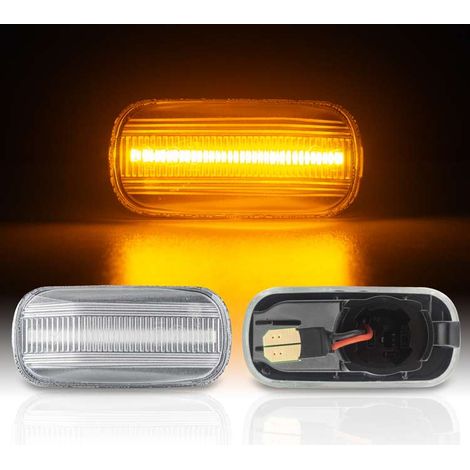KIT 2 INDICATORI DI DIREZIONE LATERALI A LED COMPATIBILE CON HONDA CIVIC EJ9 / EK1 / EK2 / EK3 / EK4 / VETRO TRASPARENTE/ LED 6000K EFFETTO XENON / CAN-BUS, PLUG AND PLAY (1/3)