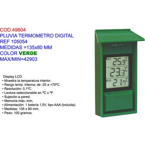 Termometro digitale Pluvia Green Max/Min 105054135x80 mm