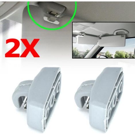Clip de pare-soleil - - 2pcs - Compatible VW T4 T5 T6 - Gris perle - Plastique (1/4)