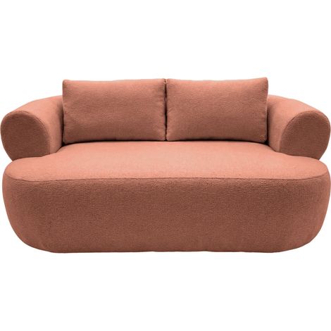 ELLY - Canapé droit tissu chenille 2 places Terracotta (1/5)
