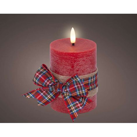 Lumineo Candela LED Rossa - Atmosfera Calda e Sicura - 7,5x13 cm (1/5)