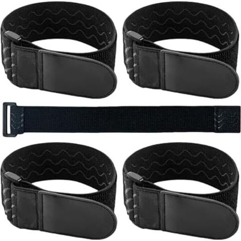4 Pièces sangles Elastiques, 40 cm x 2 Sangle scratch, Sangles Attache Cable, Extra Larges et Particulièrement Sûres pour Vélos, Sacs, Équipements d'Entraînement, Câbles Plus - (1/5)
