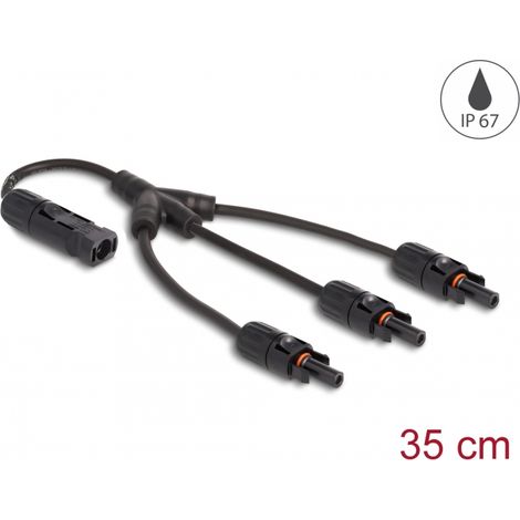 Delock Cable divisor solar DL4 1 x macho a 3 x hembra 35 cm negro