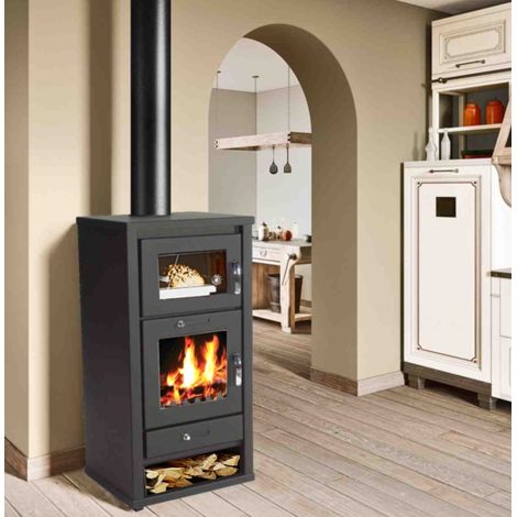 Kaminofen 11.3kW Backfach + Herdplatte Kachelofen Heizofen Ofen Kamin Holzofen EEK A 56314 (1/5)