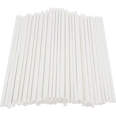 50 bâtonnets de sucette en papier pour gâteau, pour un projet de bricolage lors d'une fête d'anniversaire-50pcs-White (1/3)