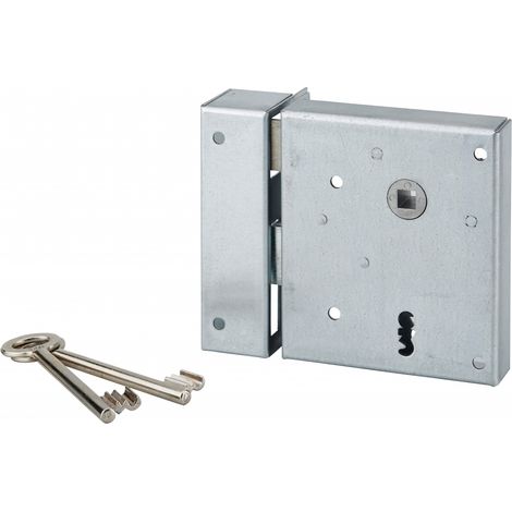 Thirard – Serrure en applique Alsace à clé à fouillot pour porte intérieure gauche – Carré 8mm, axe 60mm, dimensions 110x70mm, 2 clés fournies (1/3)