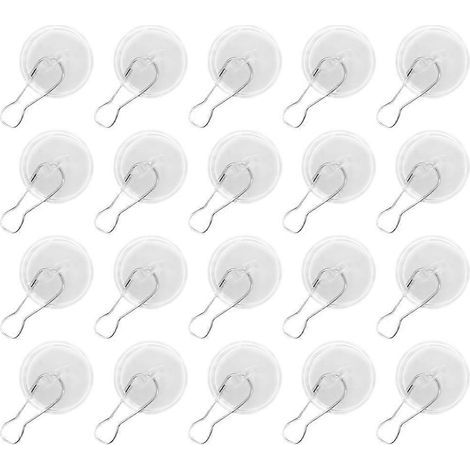 Lot de 20 crochets de plafond autocollants transparents, robustes et munis de boucles de suspension.-2x2CM-Transparent (1/4)