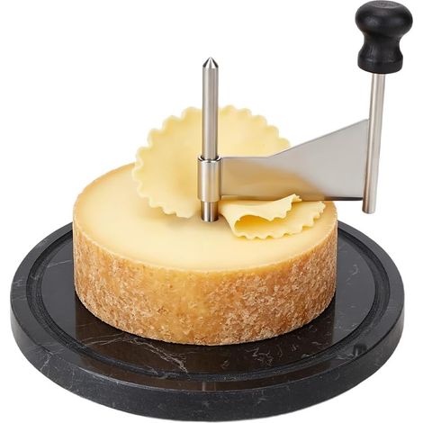 Girolle à Fromage Coupe Tête De Moine, Pour Plateau Charcuterie  Lame En Acier Inoxydable Base En Marbre Noir Tapis Antidérapant Pour Fromage À Pâte Demi-Dure Pour Soirée (1/5)