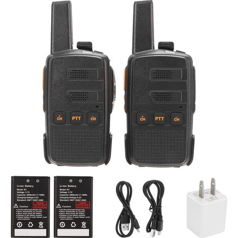 Lot portable UHF400-470MHz étanche 2 voies avec interface Type-C, chargeur secteur 100-240V fiche US, talkie-walkie sans fil (1/5)