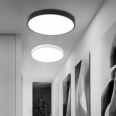Plafonnier LED, 18 W, 2300 lm, intensité variable sur 3 niveaux, éclairage moderne pour couloir, cuisine, cloison, salle de bain, véranda, chambre, buanderie, blanc (1/5)