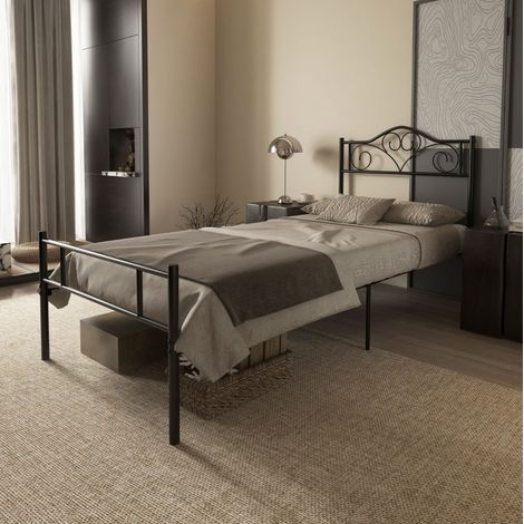 Cama individual con almacenaje metal 90x200 OKMYHOME (1/5)