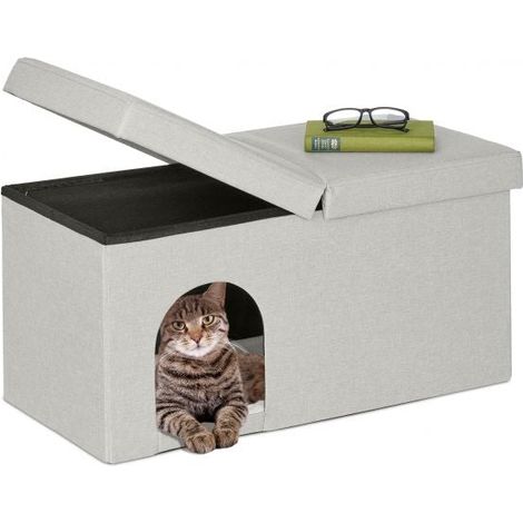 Pelle di gatto beige con coperchio (1/5)