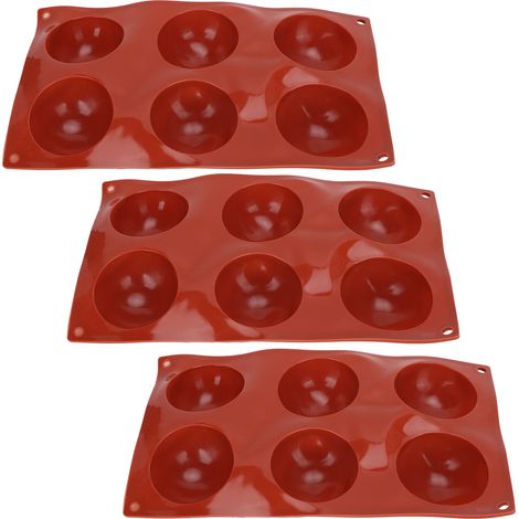 3Pcs Semi Sphere Silicone Mold DIY Baking Making Hot Chocolate Cake Dessert Jelly Dome Mousse L6 Semi Sphere 58085 (1/5)