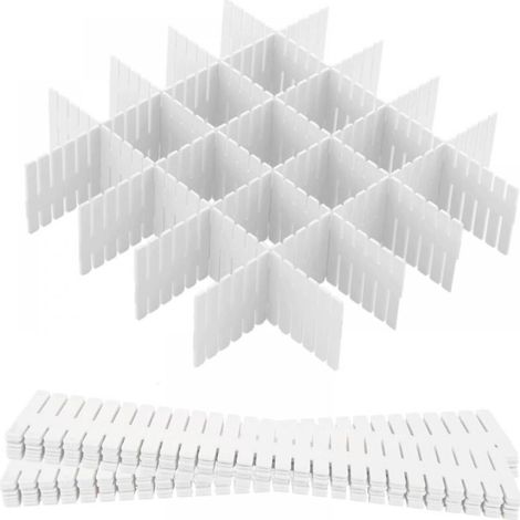 Separateur Tiroir - 32 4 X 7 Cm - Plastique Renfort Double Couche - Pour Sous-Vêtements Chaussettes Ceintures Et Fournitures Bureau - 8 Pièces