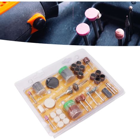 Kit de 70 outils de meulage et de polissage électriques à monter soi-même, comprenant une tête de meulage, un disque de coupe et des accessoires pour meuleuse électrique. (1/5)