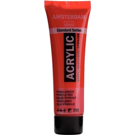 Peinture acrylique - Amsterdam - Acrilico Standard - 20 Ml - Rouge - Rosso Pyrrole (1/2)