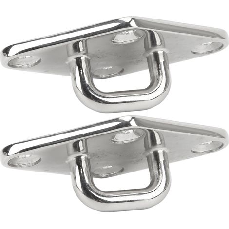 Lot de 2 supports de fixation pour plafond, en acier inoxydable 316, avec œillet et crochet de suspension supérieur pour usage marin. (1/5)