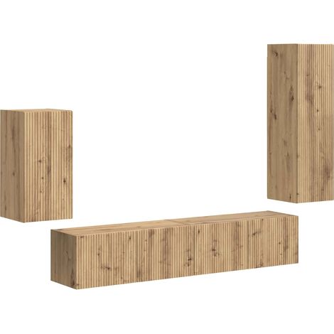 Ensemble meuble TV 4 pcs Chêne artisanal Bois d'ingénierie