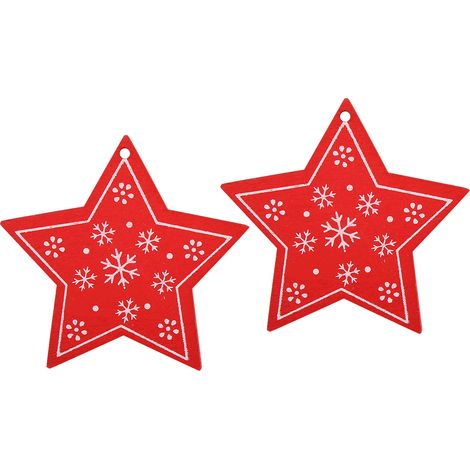 50 Pcs Étoiles Rouges en Bois pour Décor Murale, Artisanat DIY, Décoration Maison (1/5)