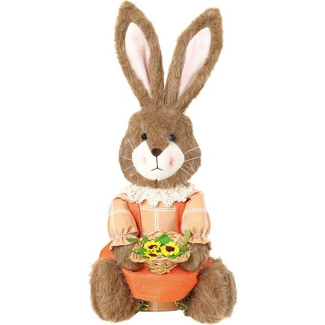 Lapin De Pâques - Décor De Fenêtre En Tissu - Figurine Ornementale Pour Intérieur - Hauteur 45 Cm - Lot De 1 (1/5)