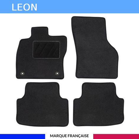 Tapis de voiture - Sur Mesure pour LEON (dès 11/2019) - 4 pièces - Tapis de sol antidérapant pour automobile (1/4)