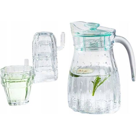 Krug mit Gläsern für Saft, Kaltgetränke, Picknick (1/5)
