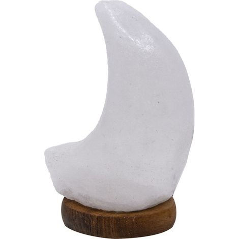 Lampada di Sale Himalayano USB Bianco naturale a forma di Luna 750gr