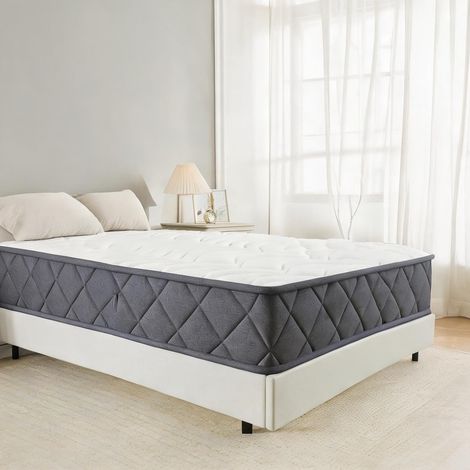 Matelas blanc et gris 200 x 160 x 20 cm (1/5)