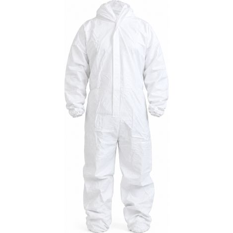 BRIKFER Mono y Buzo de Protección Desechable Blanco con Capucha, Talla XL (1/3)