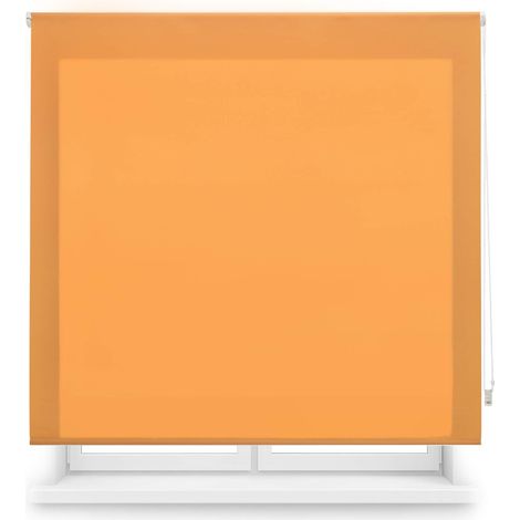 Blindecor Ara Tenda a rullo traslucida tinta unita - Arancia, 120 x 175 cm (Larghezza x Altezza) Dimensioni del tessuto 117 x 170 cm Tenda per interne (1/5)