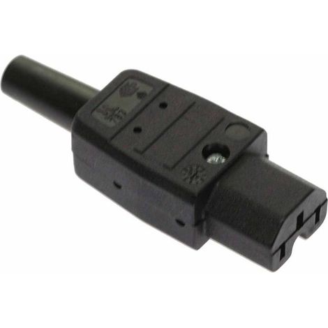 AS Schwabe 62082 Warmgeräte-Steckverbinder Stecker, gerade Gesamtpolzahl: 2 10 A Schwarz 1 St.
