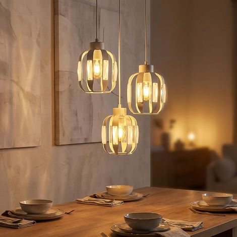 LED Pendelleuchte Hängelampe Esszimmerlampe höhenverstellbar weiß H 120 cm (1/5)