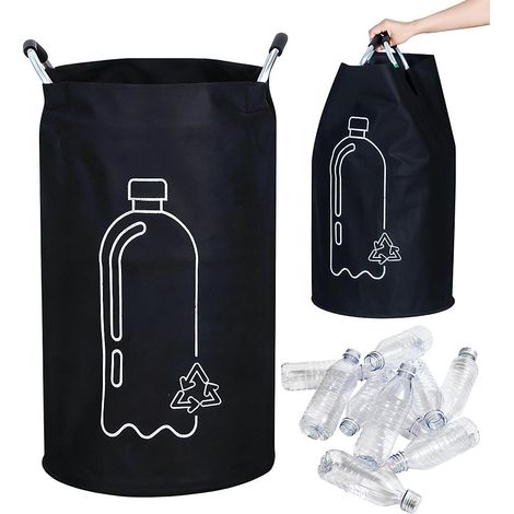 Conteneur de collecte de bouteilles consignées de 82 L avec poignée, panier de rangement pliable (1/5)